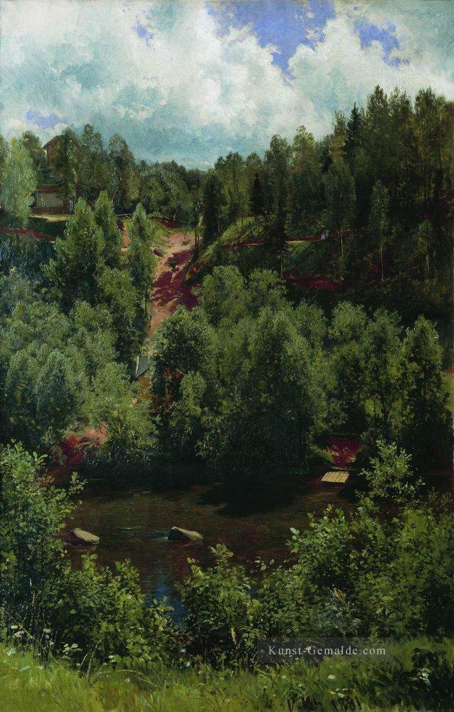 nach der Regen Etüde des Waldes 1881 klassische Landschaft Ivan Ivanovich Bäume Ölgemälde